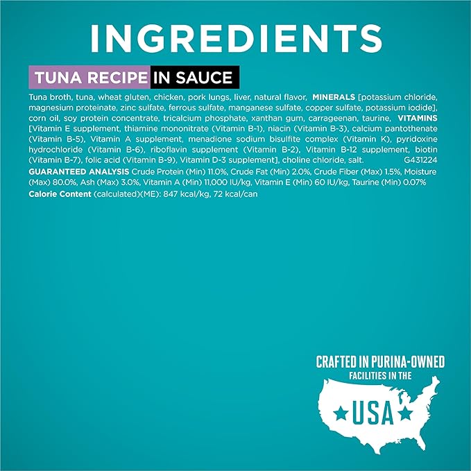 Purina ONE Natural, High Protein Cat Food Variety Pack, Turkey, Chicken and Tuna Recipes - (2 Packs of 12) 3 oz. Cans