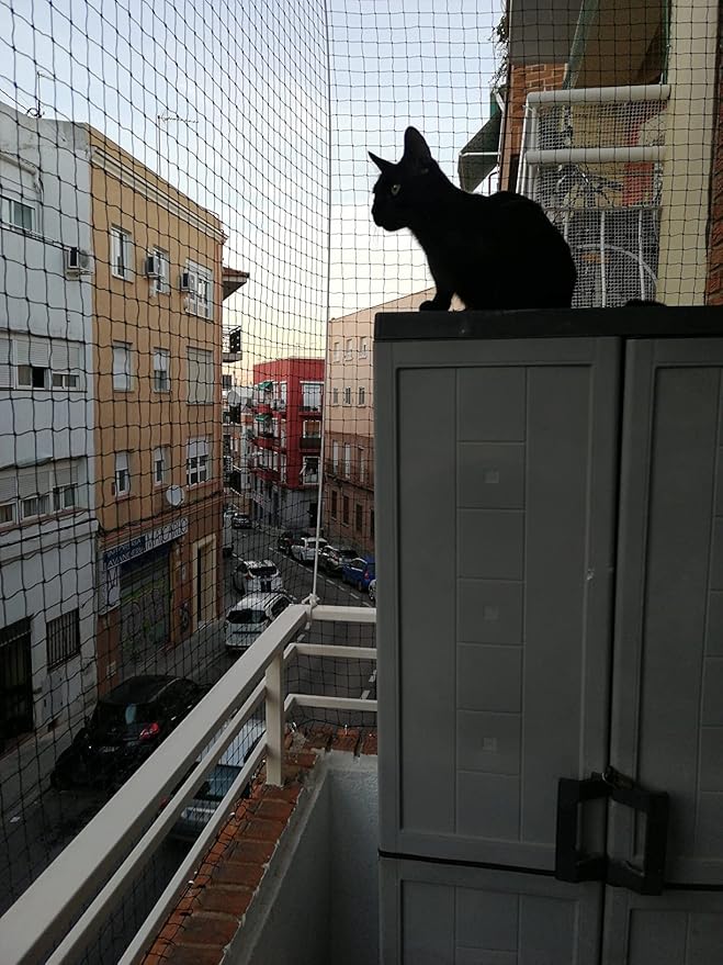 Cat Balcony Rail Net Cat Anti-Fall Netting Pet Balcony Mesh Fence Net Dog Fence Nets Black Nylon Pets Anti-Fall Mesh Fence, 10 x 20ft