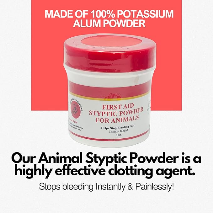 G.B.S Styptic Powder for Animals – Fast-Acting Blood Stop for Dogs, Cats, Birds & Small Pets – First Aid Powder for Nail Bleeding, Minor Cuts & Grooming – 1 oz, Pack of 3-5oz, Pack of 1