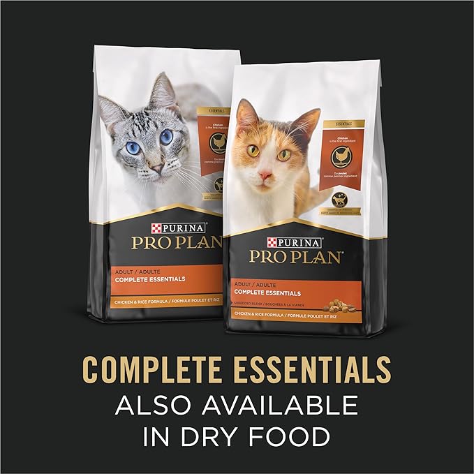 Purina Pro Plan Complete Essentials High Protein Cat Food Wet Gravy, Chicken and Rice Entree - (Pack of 24) 5.5 Oz. Pull-Top Cans