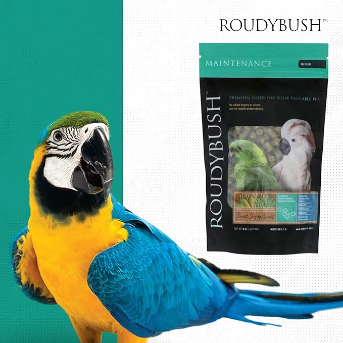 Roudybush Daily Maintenance Food for Birds - Scientifically Formulated Bird Feed - Bird Food Pellets w/Corn, Wheat, Soy & More - Nutritious & Healthy Feed for Birds (Medium , 8oz)