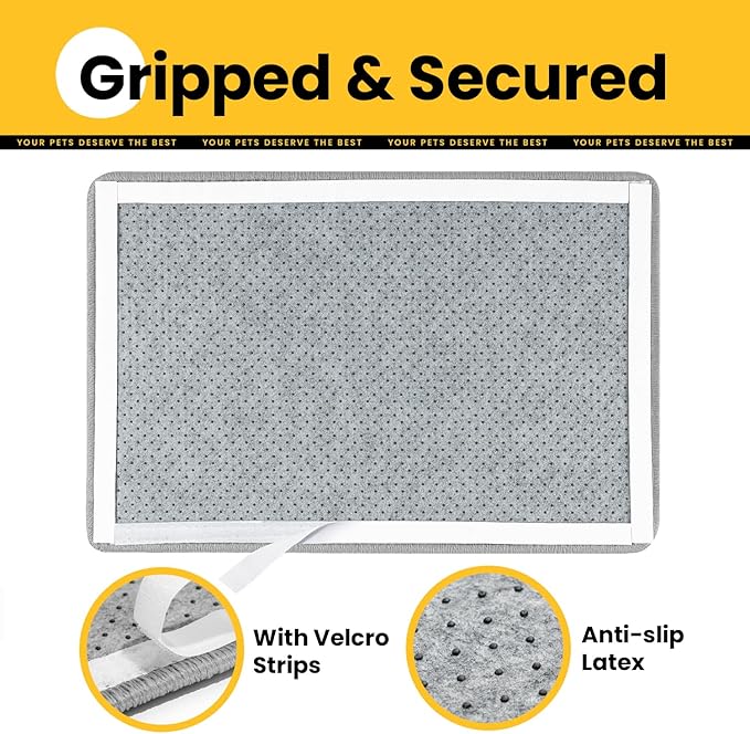 Cat Scratcher Mat,Natural Sisal Cat Scratch Pad with Hook&Loop Tape,Horizontal Floor Kitty Scratching Pads Rug for Indoor,Pet Furniture Protector for Couch&Carpets&Sofas, Large, Grey
