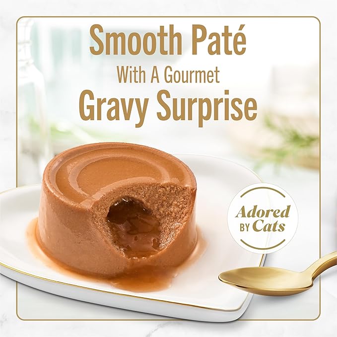 Fancy Feast Purina Savory Centers Wet Cat Food Pate Variety Pack with Chicken, Salmon, Beef, and Tuna Pate with Gravy Center - (4 Packs of 12) 3 oz. Pull-Top Cans