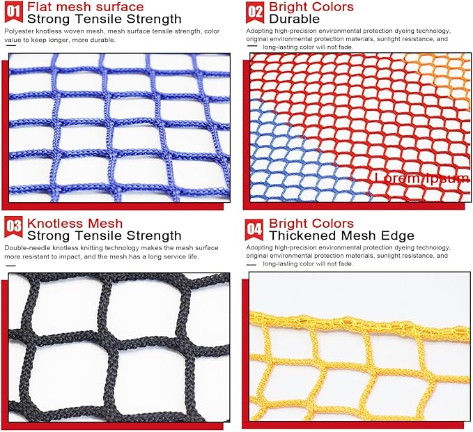 Store Partition Net In Black Knotless Polyester,Scenic Area Fall Protection Nets Mesh Hammock,Balcony Stairs Safety Protective Netting,Kids Playground Fence R(Size:0.5Mx7M（1.64FTx22.96FT）,Color:Black)