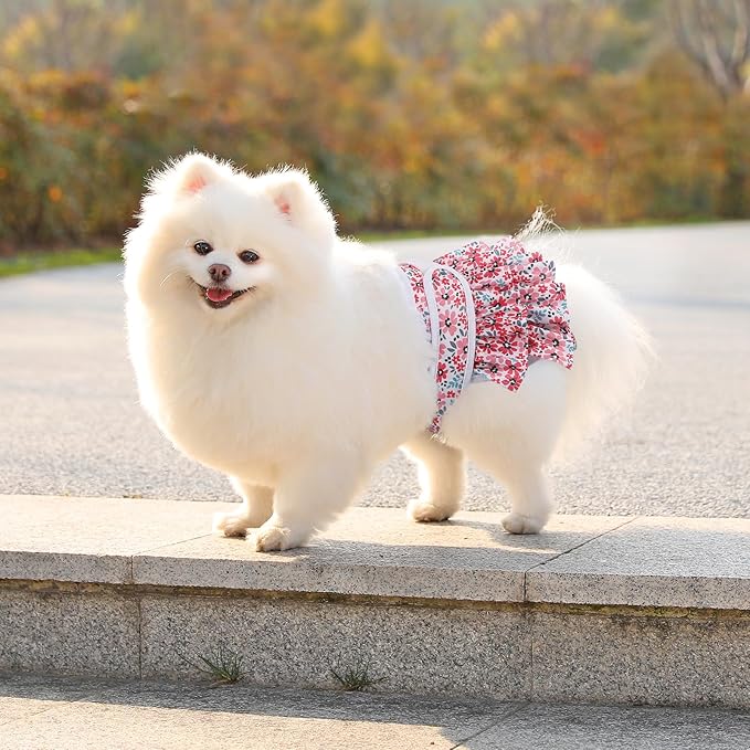 Washable Dog Diapers Female 3 Pack Reusable Premium Highly Absorbent Doggie Diaper, Flexible Puppy Diaper, Durable Leak-Proof Leopard Dog Diapers for Period Heat Incontinence Puppy Training, L