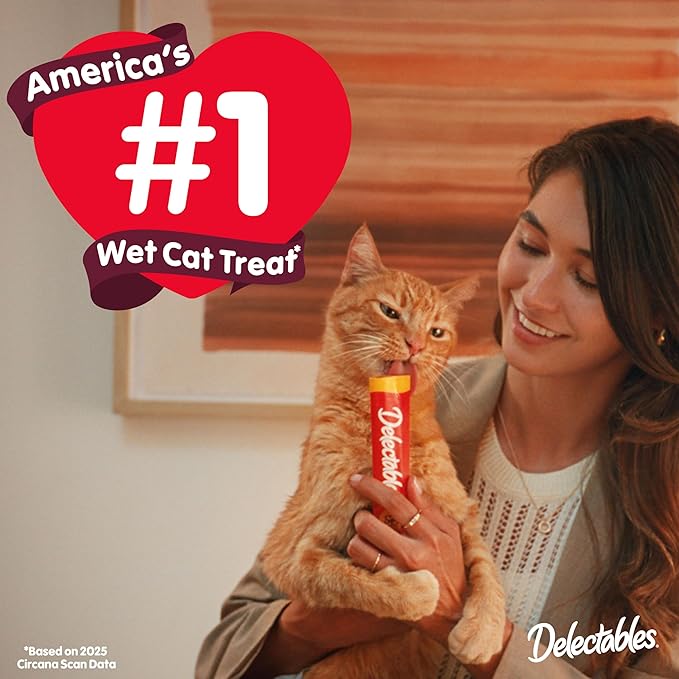 Delectables Squeeze Up Creamy Squeezable Puree, Lickable Wet Cat Treats, Grain Free, No Added Fillers, No by-Products, No Added Preservatives, 0.5 Ounces Tube Tuna with Catnip, 32 Tubes Total