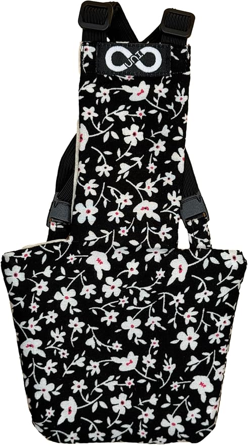 Chicken Diapers Duck Diaper Diaperalls for Hens, Roosters, Ducks, Ducklings - Reusable, Adjustable by Uni Infinity (Black Floral, Duck Medium, 1, Count)