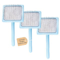 Pet Slicker Brush With Soft Massage Grooming Stainless Steel Pins - For Dematting, Shedding Fur, and Undercoat - Ideal Gift for Professional Pet Groomers - Long Slicker Brush