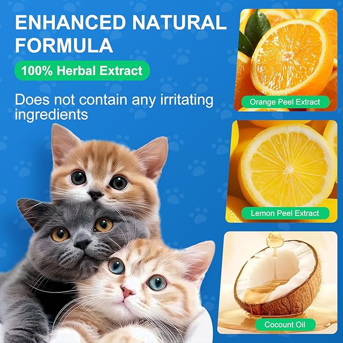 Cat Deterrent Spray, Natural Cat Repellent Spray for Indoor & Outdoor, Anti-Scratch Deterrent for Furniture, Sofas, Rugs, Curtains, Plants, Alcohol-Free, for Kittens and Cats 4.06 Oz