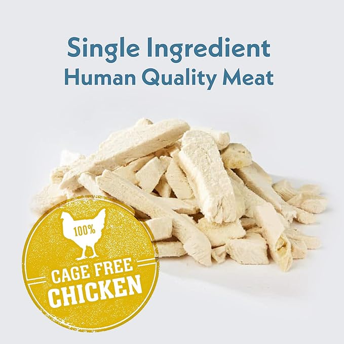 Fresh Is Best Freeze Dried Dog Treats - Raw Freeze Dried Chicken Breast for Dogs & Cats - Healthy Dog Training Treats in Resealable Zipper Bag - High-Protein Single Ingredient - Made in The USA