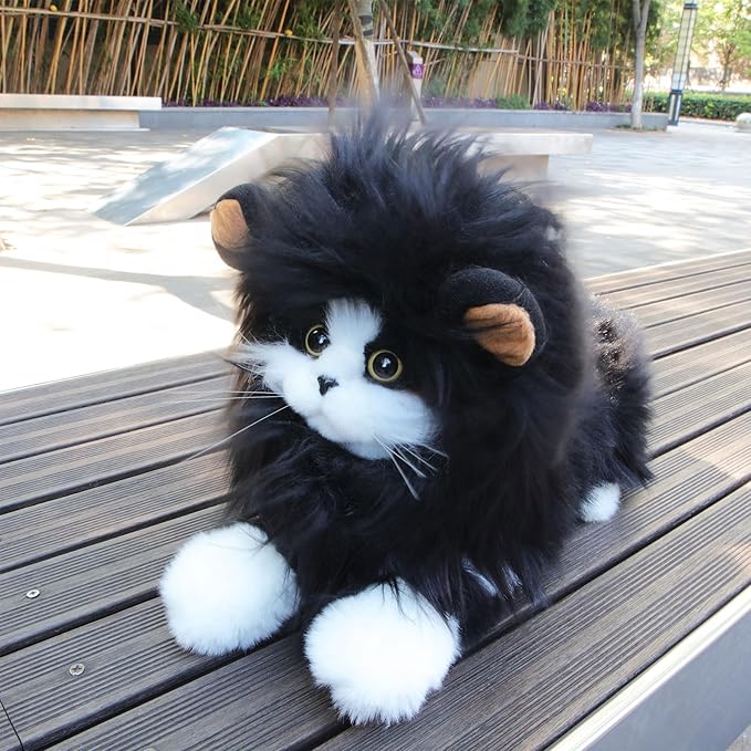 Lion Mane Wig for Cat, Funny Pet Cat & Puppy Costumes for Halloween & Christmas, Funny Pet Clothing Accessories (Medium, Black & Light Brown)