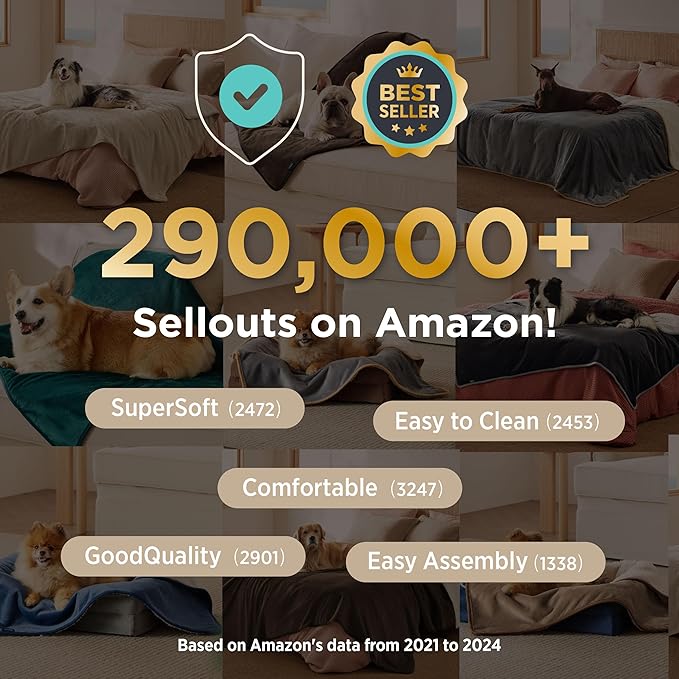 Bedsure Waterproof Blanket for Bed - Sherpa Fleece Waterproof Dog Blankets for Large Dogs, Pet Blankets for Bed/Couch/Dog Crate, Soft Plush Reversible Furniture Protector, Twin, 80"x60", Light Grey