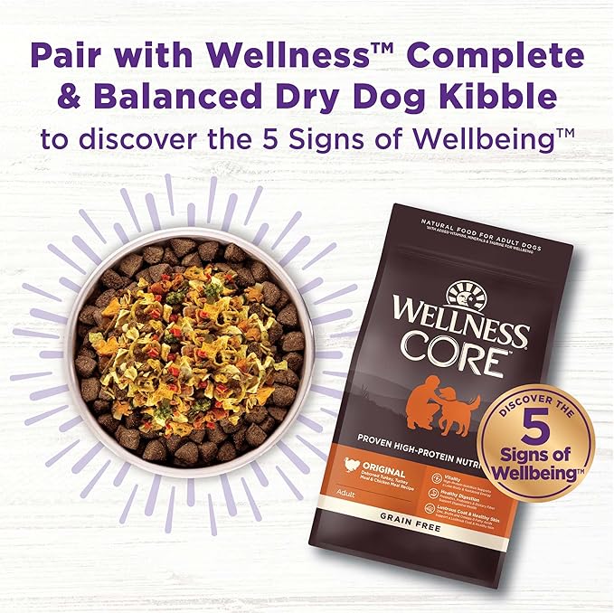 Wellness Bowl Boosters, Dog Food Topper for Small, Medium, & Large Breeds, Grain Free, Natural, Freeze Dried, Digestive Health Chicken, 4 Ounce Bag (Pack of 2)