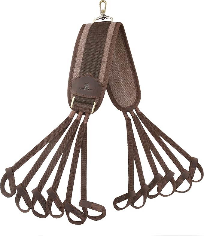 WAYNE'S DOG Canvas Duck Game Carrier - 12 Drops, Slip Noose - Bird Tote, Waterfowl & Goose Hanger, Duck Carrier Lanyard (Coffee)