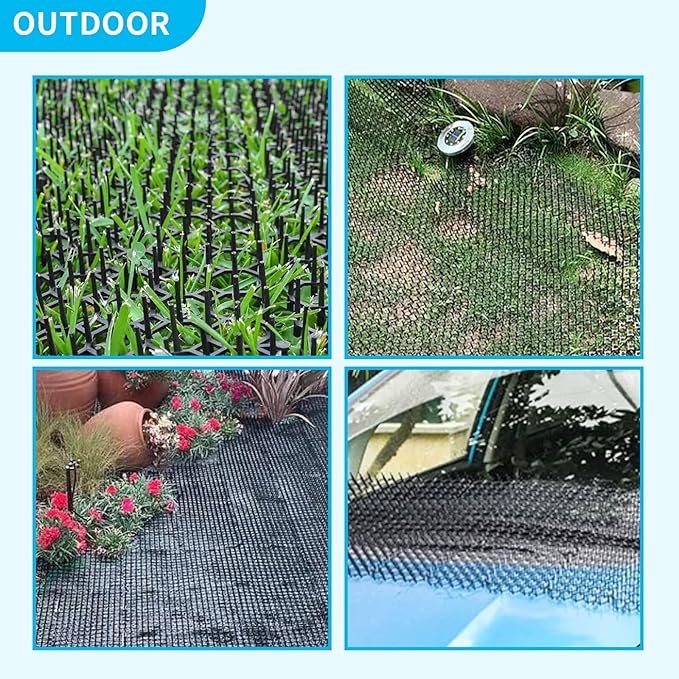 16 x 13 Inch Cat Scat Mat with Spikes, Deterrent Mat for Cats and Dogs Digging Stopper Repellent Spike Mat, 8 Pack
