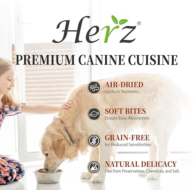 Herz Air-Dried Dog Food Lamb & Duck Liver Recipe 2.2 lb, All-Natural, High-Protein, Grain-Free, Limited Ingredients, Complete & Balanced, Premium Canine Cuisine