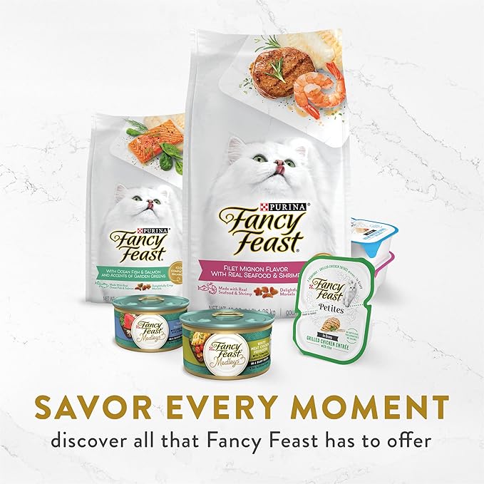 Fancy Feast Purina Appetizers Grain Free Wet Cat Food Complement White Meat Chicken Appetizer in a Savory Tuna Broth Cat Food Topper - 1.1 oz. Trays,(Pack of 20)