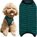 Dog’s Recovery Suit Post Surgery Shirt for Puppy, Wound Protective Clothes for Little Animals(Green Black Stripe-m)
