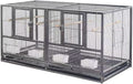 1F/2F/3F Stackable Center Divided Breeder Breeding Bird Flight Double Rolling Cage for Aviaries Canaries Cockatiels Lovebirds Finches Budgies Small Parrots. (Black Vein, Cage Without Stand)