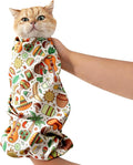 29.5" Cat Grooming Wrap,cat wrap for Cutting Nails,Self-Adhesive cat Swaddle wrap cat Restraint cat wrap Blanket for Medicine, Nail Clipping, Teeth Brushing,White Guitar(Within 16lbs)
