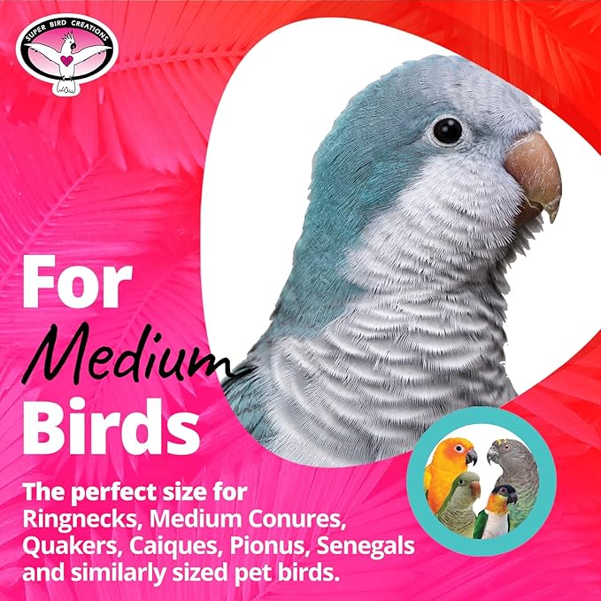 Super Bird Creations SB765 Triple Decker Bird Toy for Medium Sized Pet Birds - Ringnecks, Medium Conures, Cockatiels, Caiques, Pionus, Senegals - Bird Safe Component and Design - 8" x 3"