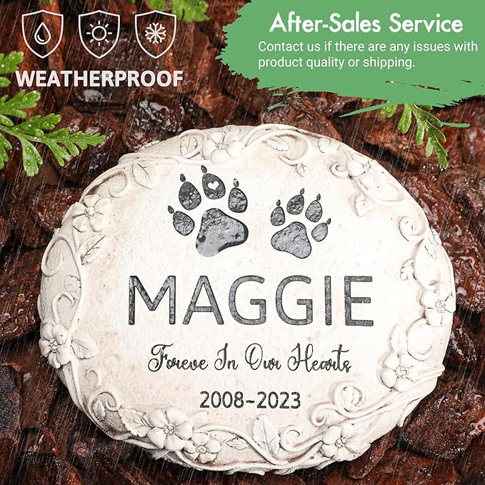 262 Personalized Dog Memorial Stone Designs – Outdoor Weatherproof Pet Memorial Stone for Headstone, Tombstone, Gravestone, and Grave Marker – Dog Memorial Gifts for Loss of Dog