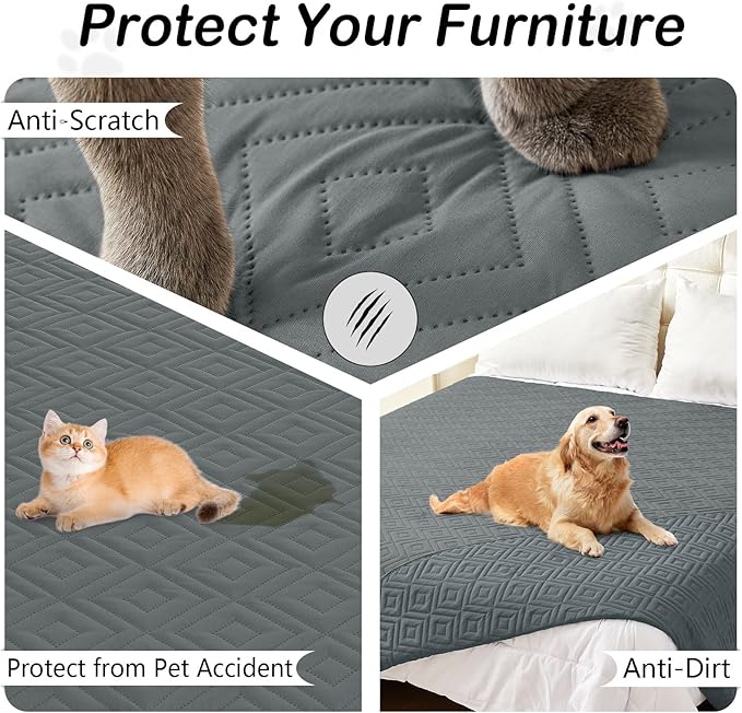 hyha Waterproof Dog Blanket, Soft Dog Bed Cover Pet Blankets, Waterproof Sofa Couch Cover for Dogs Washable, Reversible Pet Couch Covers for Sofa Furniture (30x70 Inch, Dark Grey/Dark Grey)