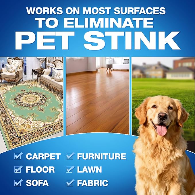Pet Odor Eliminator, Odor Remover and Pet Spray Fragrance Free Colorless 16.9oz Spray, Safe Highly Effective Carpet and Cat Litter Deodorizer for Dogs and Cats(16.9Fl Oz (Pack of 2))