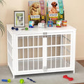 Heavy Duty Dog Crate Furniture – Indestructible Furniture Style Dog Kennel with Wooden Table Top, Escape-Proof Crate for High Anxiety Dogs, Decorative Indoor Pet House with Double Doors & Secure Locks