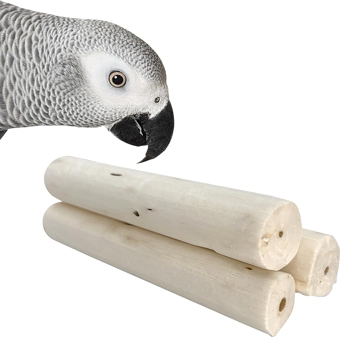 by M&M 5500 Natural Sola Log PK4 - Handcut Sola Wood Bird Foot Toys, Lightweight Chewable Logs, All Natural, Easy for Pets to Shred with Beaks and Feet, Great of Birds