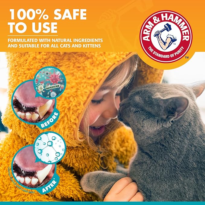Arm & Hammer Fresh Breath Dental Kit for Kittens | Cat Toothbrush and Toothpaste with Baking Soda | Cat Oral Care, Cat Dental Kit for Kittens in Tuna Flavor & Fresh Mint Scent, 3-Piece Kit | 72 Pack