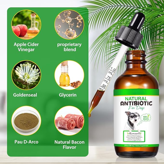 2 Pack Antibiotics for Dogs, Natural Antibiotics for Dogs, Dog Antibiotics, Dog Multivitamin for Pets, Dog Supplies Antibiotics, Natural Dog Antibiotics Supports Dog Allergy and Itch Relief