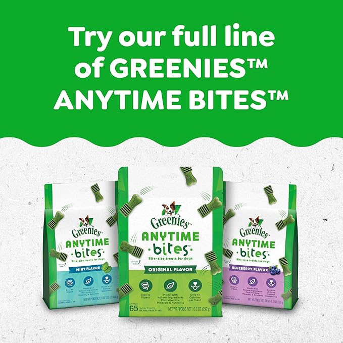 Greenies Anytime Bites Dog Treats, Mint Flavor, Dog Training Treats, 24 oz. Bag