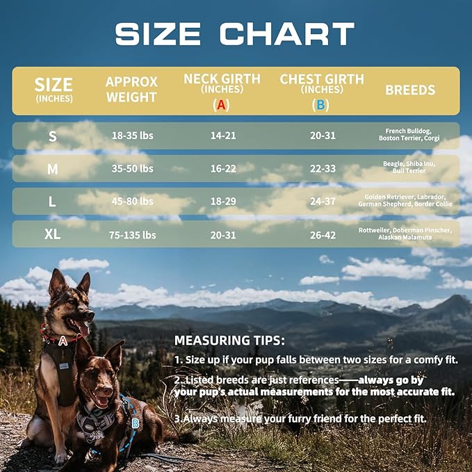 AUROTH Tactical Dog Harness for Large Dogs No Pull Adjustable Pet Harness Reflective K29 Working Training Easy Control Pet Vest Military Service Dog Harnesses