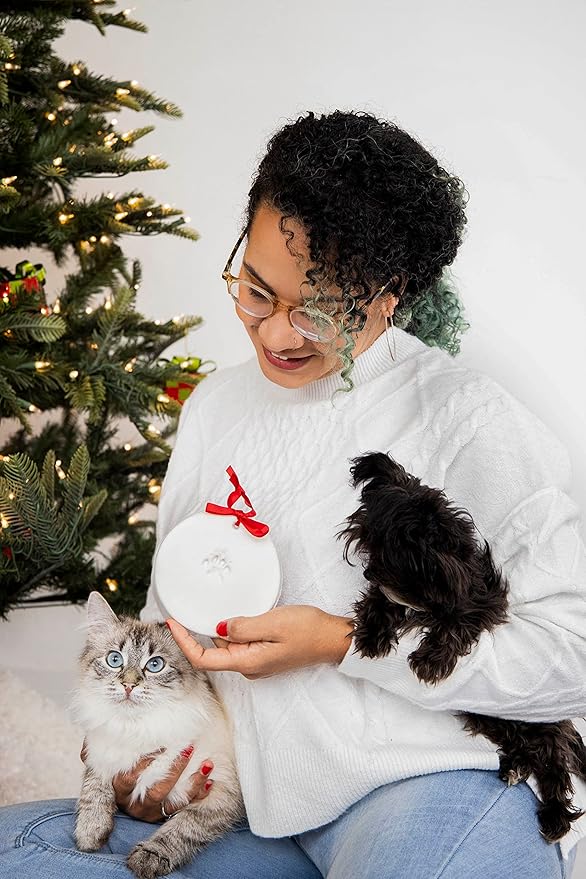 Pearhead Pawprints Christmas Ornament, DIY No Mess Pet Paw Print Holiday Keepsake Kit, Dog or Cat Stocking Stuffer Gift, for Pet Parents, Paw Print Ornament for The Holidays | (Pack of 12)
