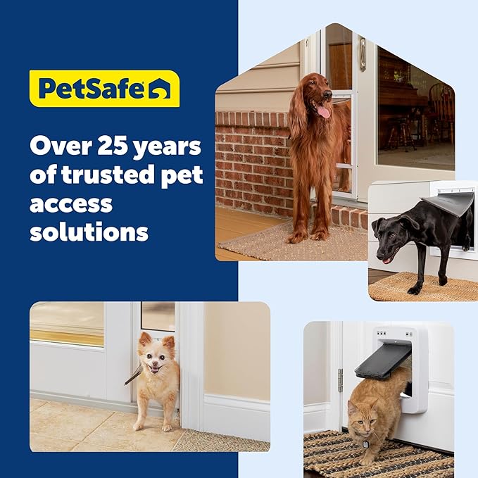 PetSafe 2-Piece Sliding Glass Pet Door - No-Cut DIY Install Doggy Door for Renters - Aluminum Frame - Adjustable Height 75 7/8" to 81" - Ideal for Large Dogs Up to 100 lbs