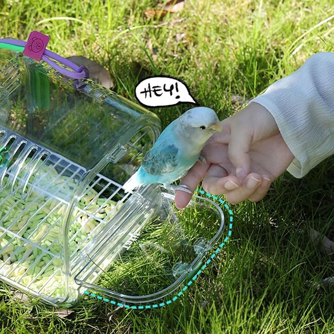 Light Weight Pet Carriers Transparents Portable Bird Cage with Removable Tray for Budgies and Small Birds Travel Cage with