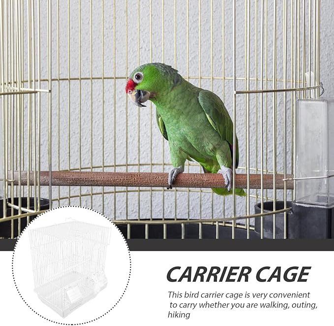 ERINGOGO Portable Metal Bird Carrier Cage Wear-Resistant Wire Travel Cage for Parrots and Birds Iron Construction Secure Design for Comfortable Safe Habitat for Home and Travel Use