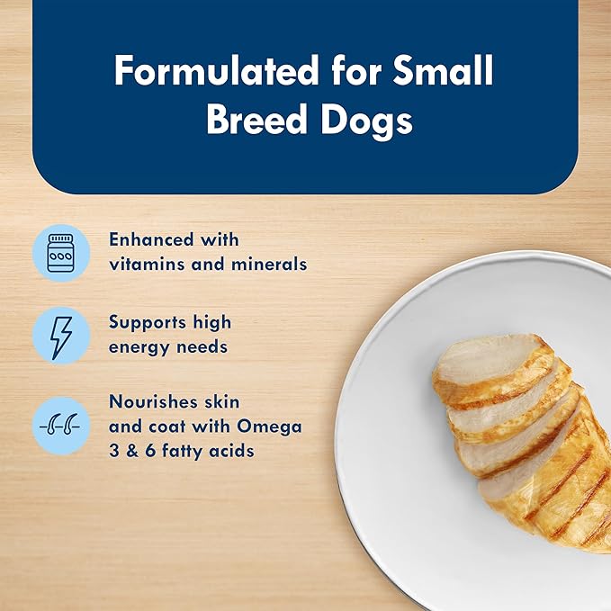 Blue Buffalo Delights Small Breed Natural Wet Dog Food, Rotisserie Chicken Flavor in Gravy, 3.5-oz Cups, 12 Count