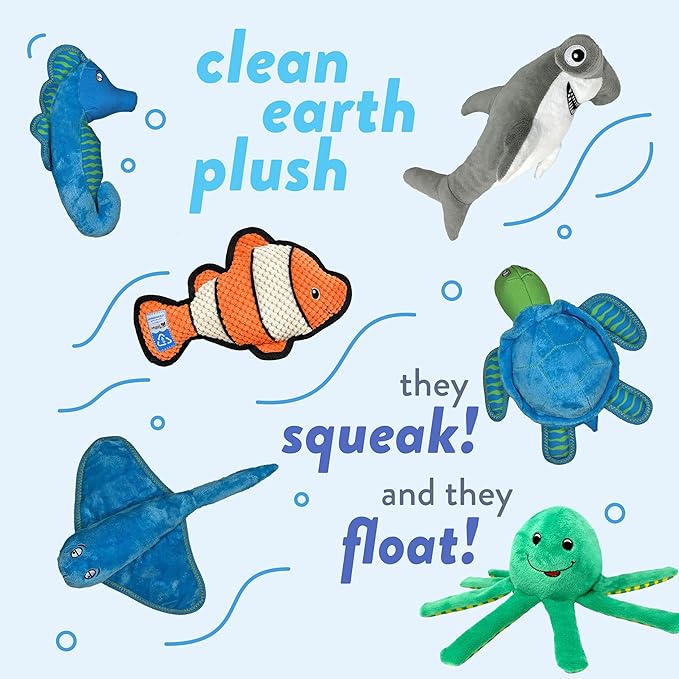 Spunky Pup Clean Earth Plush Lobster | Made from 100% Recycled Water Bottles | Small