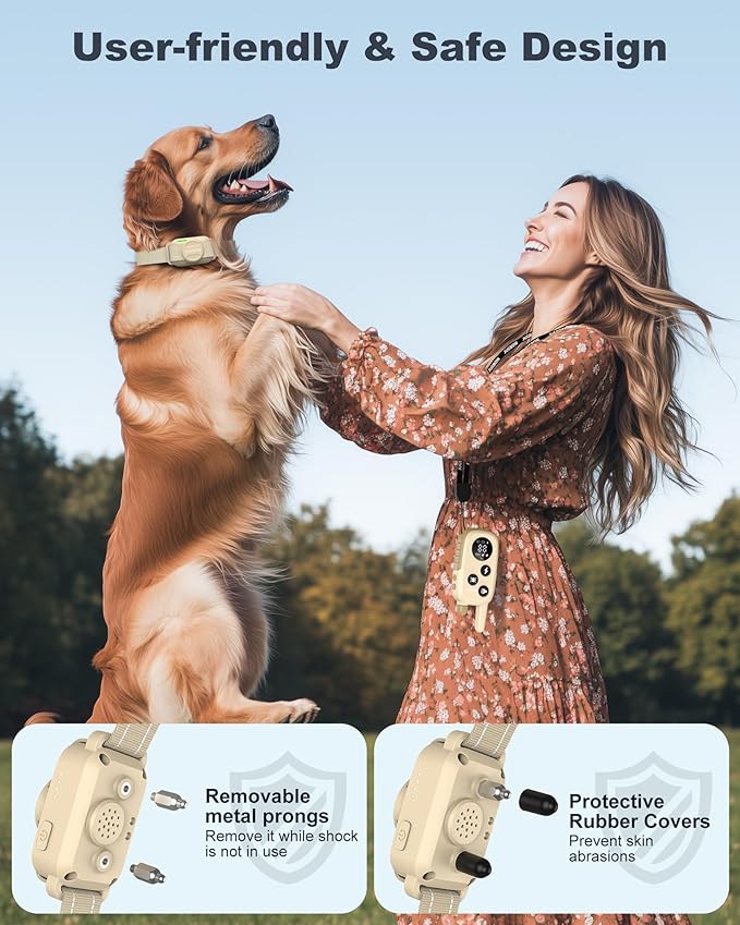 Jugbow Dog Shock Collar with Remote for Large Medium Small Dogs, Rechargeable Waterproof IPX8 E Collars with Beep (1-3) Vibration(1-3) Safe Static(0-99)