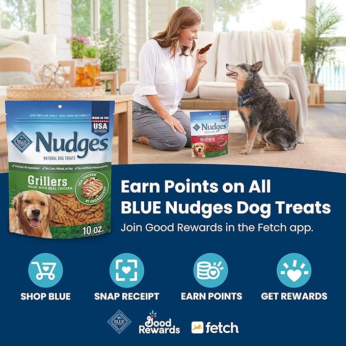 Blue Buffalo Nudges Jerky Cuts Natural Dog Treats, Duck, 10oz