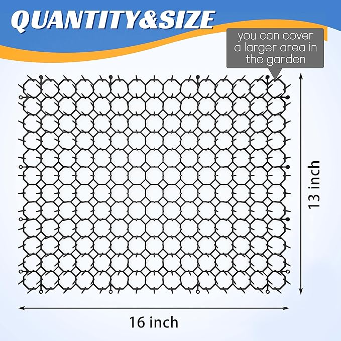 16 X 13 Inch Scat Mat for Cats, 10 Pack Cat Scat Mat with Spikes - Indoor/Outdoor Pet Deterrent Solution for Plants, Furniture, and More - Keep Cats and Dogs Away