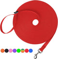 Hi Kiss Dog/Puppy Obedience Recall Training Agility Lead - 15ft 20ft 30ft 50ft 100ft Training Leash - Great for Training, Play, Camping, or Backyard (15 Feet, Red)