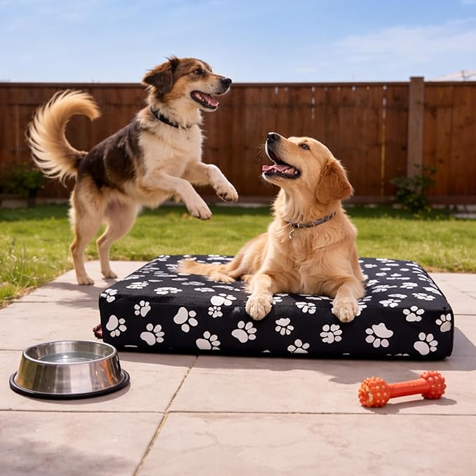 DUKE&LEFTY Furever Dog Bed Slipcover-Stretchy Soft Petbed Cover-Universal-Easy to Remove (Zipper Free)-Black-Medium