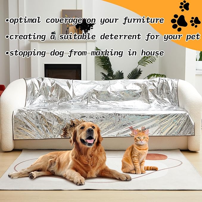 Kigley 2 Pcs Pet Deterrent Mat to Keep Dogs Off Couch, Non-Electric Cat & Dog Deterrent Mat Pain Free Couch Covers to Keep Pets Off Furniture Bed Indoor (72" × 56.3",Coffee)