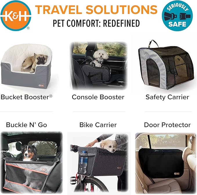 K&H Pet Products Bike Basket Front Dog Carrier, Universal Fit Cat Dog Pet Bike Basket with Front Bicycle Mount Included, Washable Liner, Strong Metal Basket, 2 Safety Leashes - Large 16 X 12 X 10in