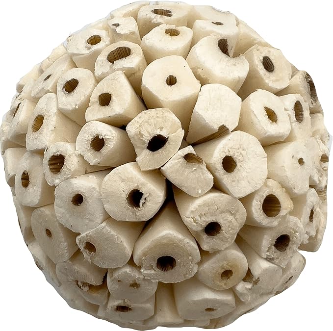4999 Pk1 Big Sola Ball Foraging Toy for Birds - Natural Shreddable Chew Ball for Parrots, Cockatoos, Parakeets, Budgies, and Small Pets - Enrichment and Play Foot Toy for Cages - Safe and Fun