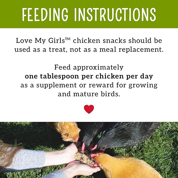 Love My Girls: Chicken Snacks - Veggies & Worms - 5lb Bag - Global Harvest, Gourmet Multi-Grain Treats, Corn-Free, Nutritious & Protein Rich Mealworms