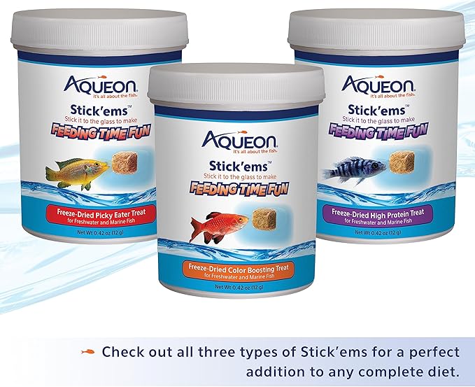 Aqueon Stick'ems Freeze-Dried High Protein Pet Fish Treat (Pack of 2)
